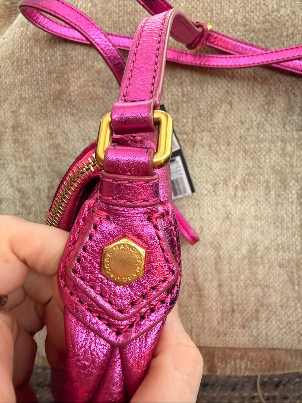Y2K Marc by Marc Jacobs Metallic Classic Q Natasha Leather Crossbody - Picture 8 of 9